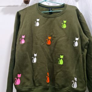 Sweatshirt In Olive Colour