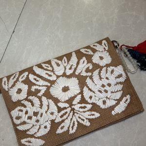 Jute Clutch With Sling