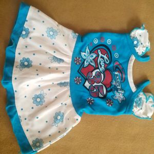 Cute Little 2 Shoulder Straps Baby Frock