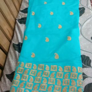 Chnderi Silk Computer Work Saree With Good