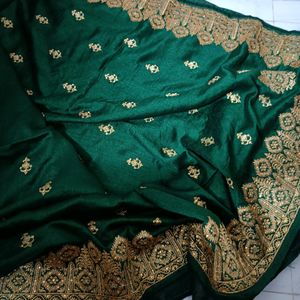 Beautiful Green Party Wear Saaree