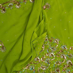 Beautiful Green Work Saree + Free Delivere