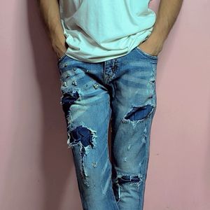 side stone denim jeans 👖 for men