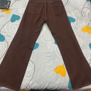 Brown Wide Leg Denim