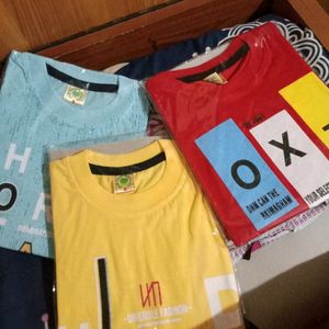 Pack Of 3 Stylish Cotton Tshirt With Short Clothin