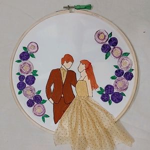 Dancing Couple Wooden Hoop