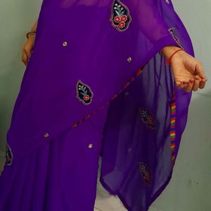 New Embroidered Saree & Blouse
