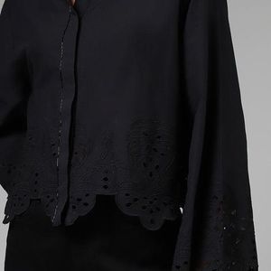 LOV cut Work Embroidery Black Shirt