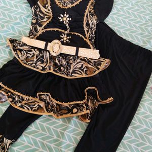 Black Gold Frock With Legging