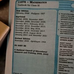 Mathematics Book Class 11th