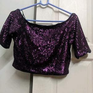 Sequins Top - Boat Neck