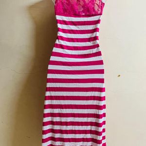 Korean Long Designer Pink One Piece