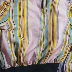 A line multicolour top