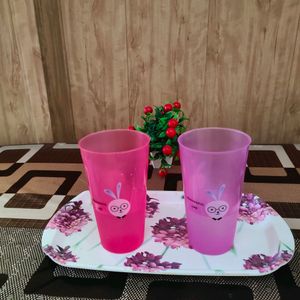 Reusable Plastic Glass Set Of 2