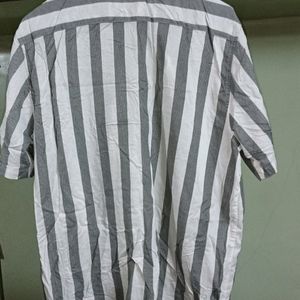 unisex white grey stripe shirt