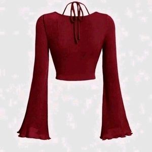 Maroon Trendy Fashion Crop Top