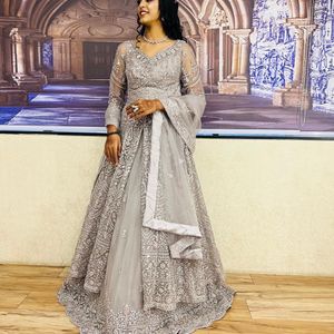 Beautiful Full Flare Indowestern Lehnga With Duppa