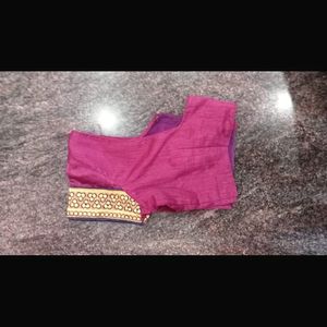 Saree Of Beautiful Stone Work And Stitched Blouse