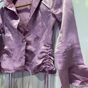 Lavender Satin Shrug