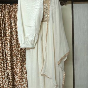 Beige & Cream Gown Set