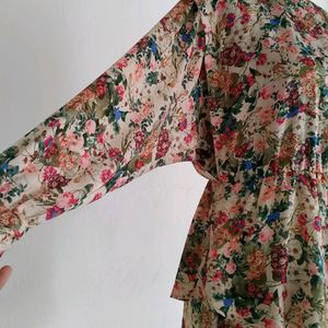 Zara Floral Floaty Tiered Mini Dress