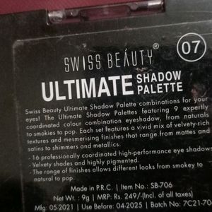 Swiss Beauty Eyeshadow Palette 9 Shades