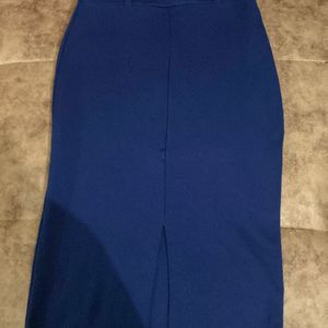 Navy Blue Formal & Party Wear Skirt With Slit