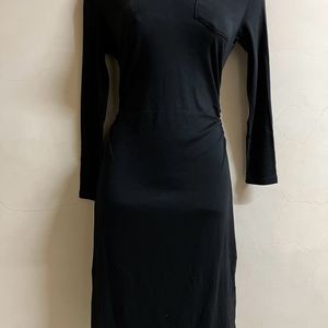 Korean Stylish Black Party Wear One Piece With Cap