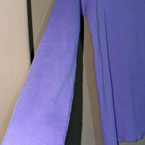 Lavender Ribbed Trendy Top