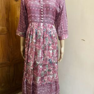 Two tone Cotton Kurti with Digital Print