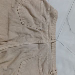 Beige Straight Fit Jeans