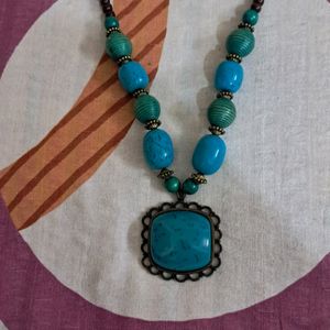 Long Necklace  Neavy Blue