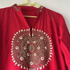 Red Ethnic Kurti