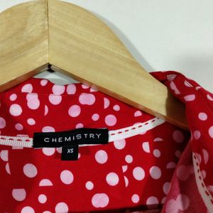 Chemistry Red Printed Casual Top (Women)