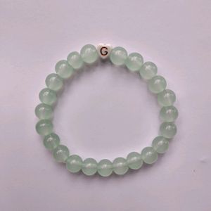 Sea Green Name Initial Bracelet