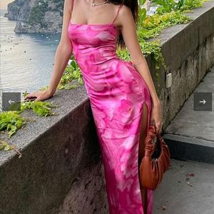 Pink Floral Printed Maxi Dress