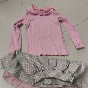 Kids Wear Set Tops And Skirt