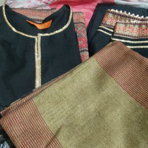 Indo Era Women Kurta Palazzo Dupatta Set