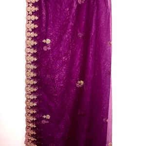 Wine Purple Sharara Lehenga Choli With Dupatta