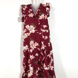 Maroon Printed Dress(Women’s)