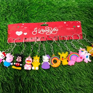 Set Of 12 Mixed Design Keychains