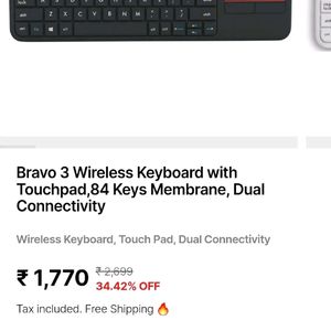 Portable Wireless Bluetooth Keyboard with Touchpad