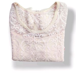 Pretty Lace Top - Peach, Size - S