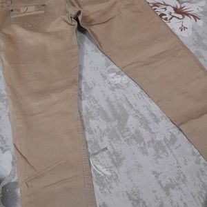 Ankle Length Beige Jeans