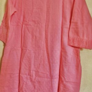 Peach/Coral Embroidered Kurta