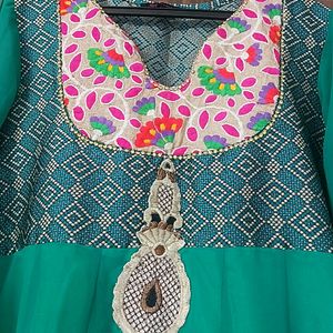 Festive Green Anarkali Kurta