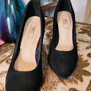 M&S Black Court Shoes