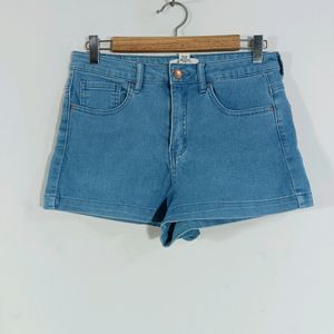 Blue Casual Jeans Shorts (Women)