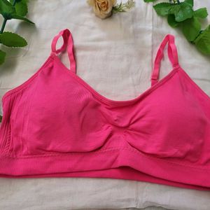 Padded Neon Pink Sports Bra