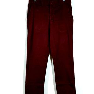 Maroon Cotton Pant For Men's